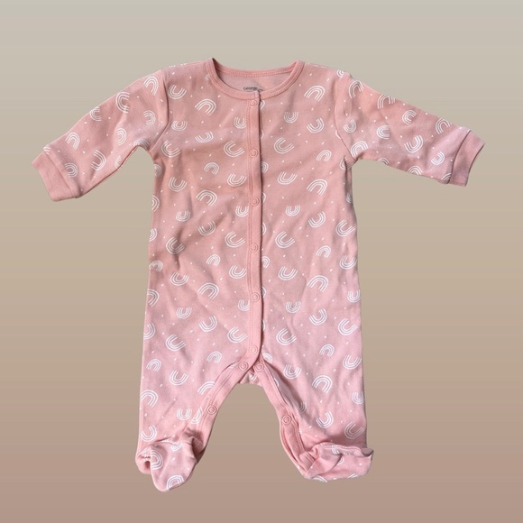 Pink Baby Snap Footed Sleeper - New - Picture 1 of 2